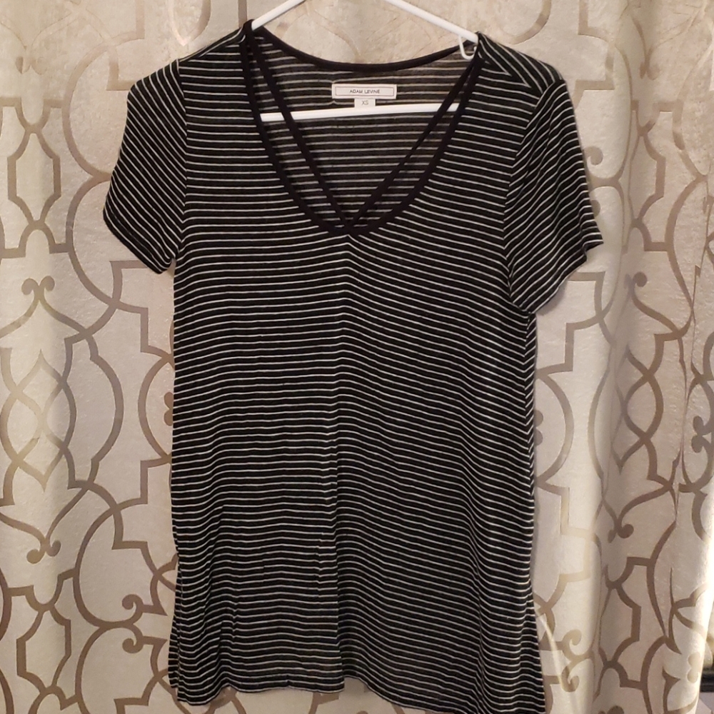 Striped Adam Levine skater top